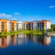 exterior of Dwell Oviedo overlooking pond